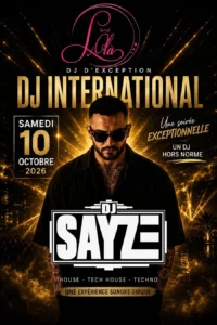 Affiche de la soirée Dj Sayze au L&rsquo;Ôlà au L’Ôlà, club libertin près de Bordeaux