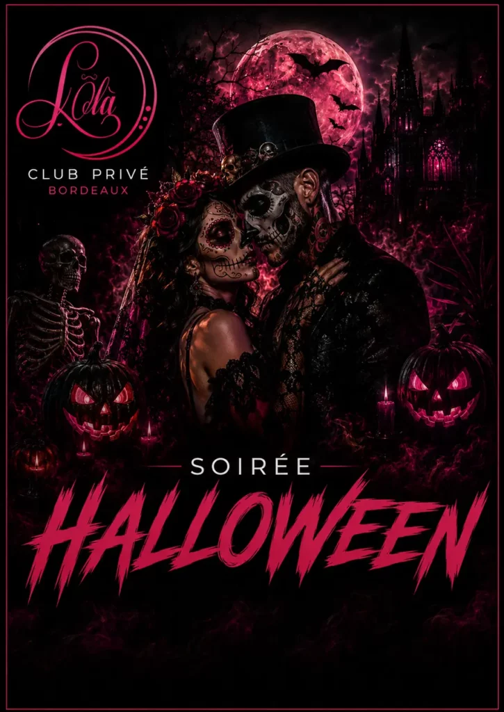 Affiche de la soirée « Soirée spéciale Halloween » au L’Ôlà, club libertin près de Bordeaux